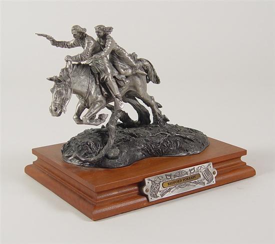 Appraisal: Pewter Civil War Sculpture By Francis Barnum Bedford Forrest Good