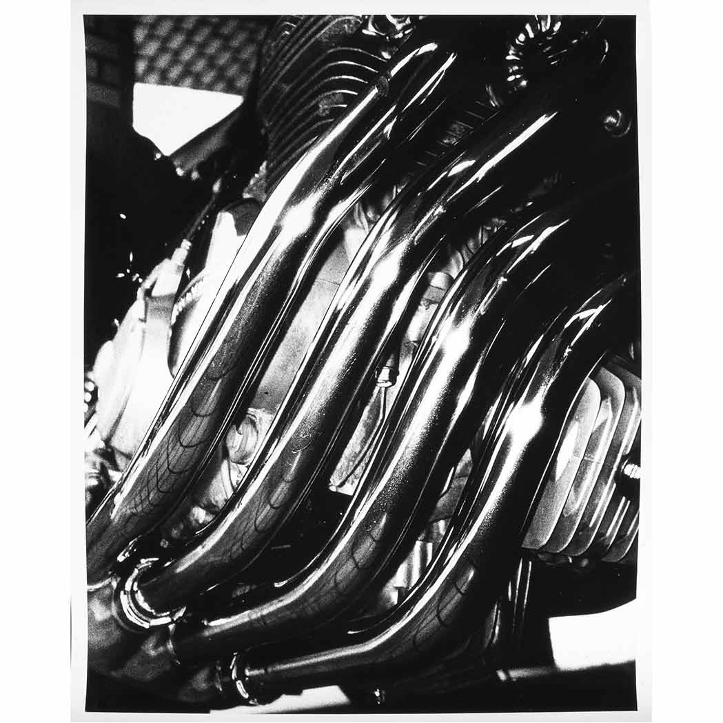 Appraisal: MORIYAMA DAIDO b Motorcycle Detail Gelatin silver print x inches