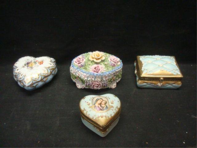 Appraisal: Lot of Porcelain Boxes Including Wedgwood From a Valley Stream