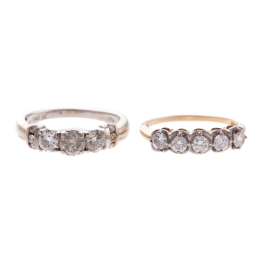 Appraisal: A Pair of Ladies Diamond Bands in Gold K yellow