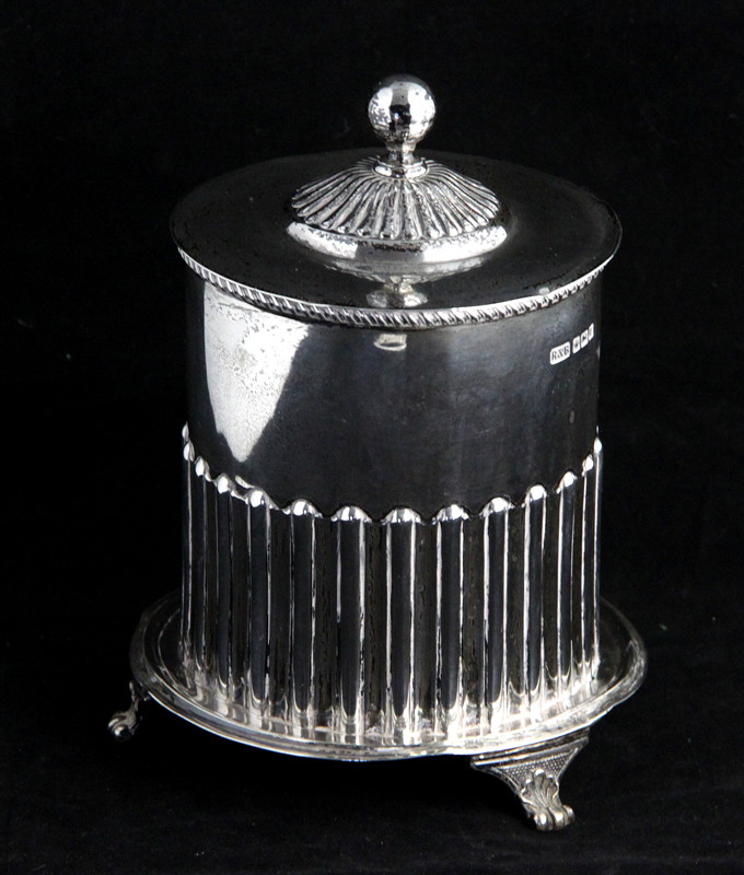 Appraisal: A silver jam pot and cover R B Sheffield the