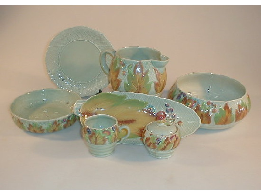 Appraisal: A small collection of Clarice Cliff Newport pottery Leaf and