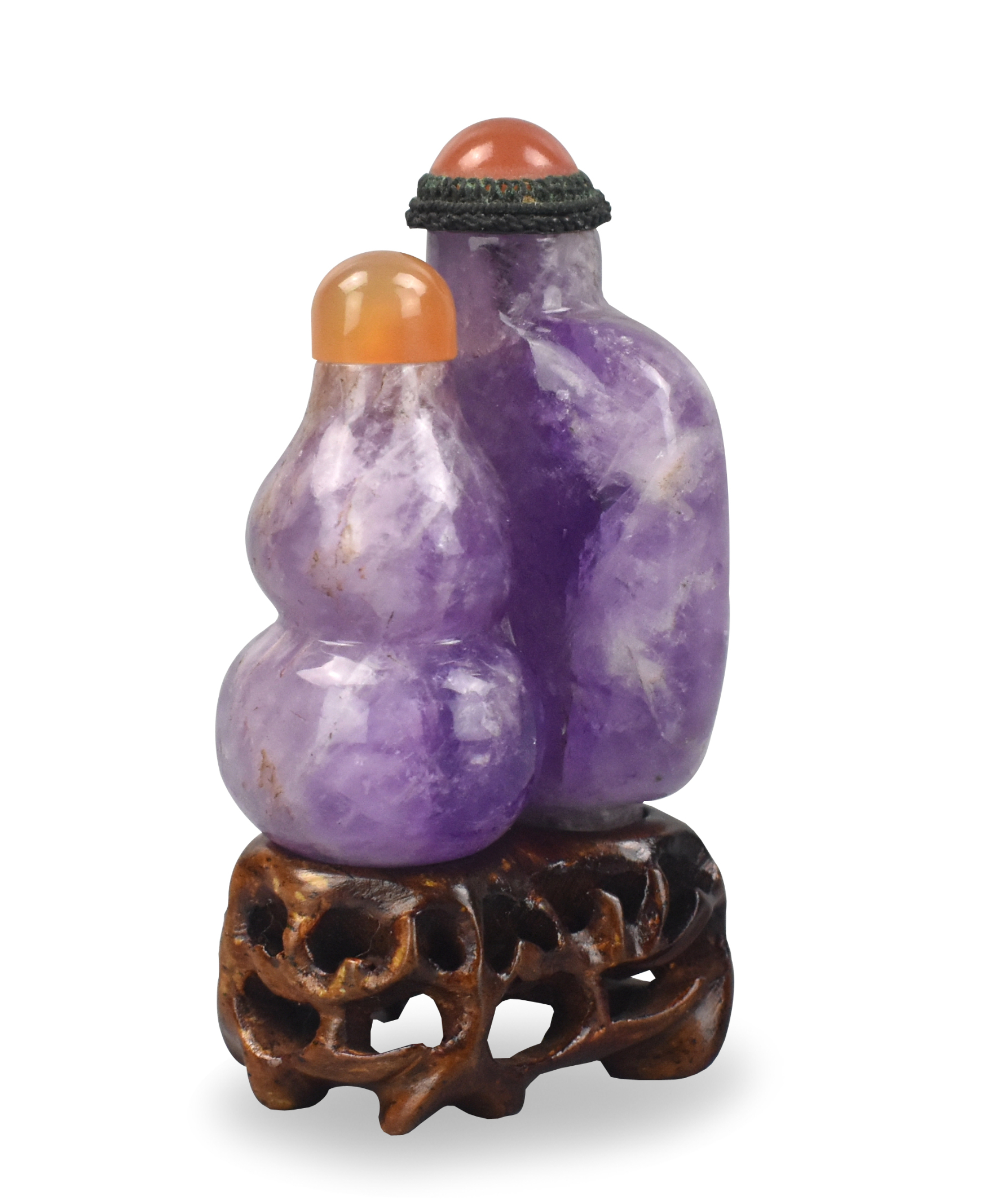 Appraisal: A small Chinese late Qing Dynasty purple double snuff bottle