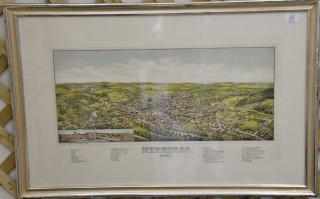 Appraisal: George E Norris colored lithograph Birdseye View of Merrimac Mass