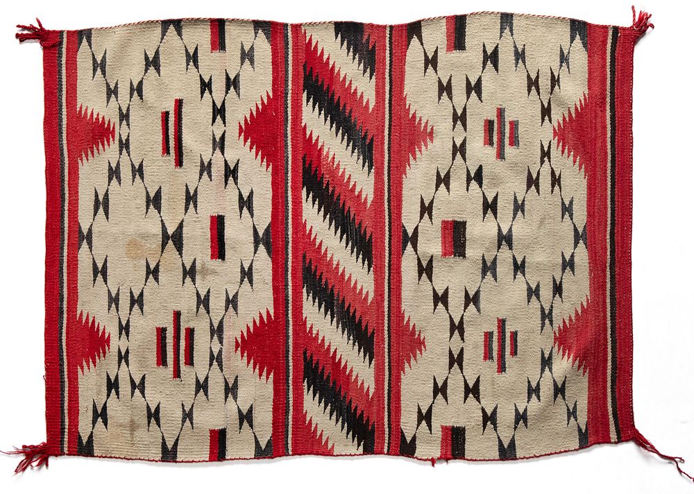 Appraisal: Navajo Double Saddle Blanket ca Navajo Double Saddle Blanket ca