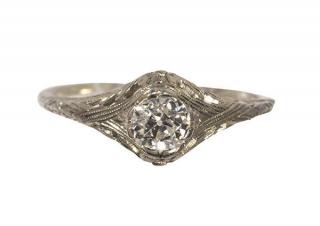 Appraisal: Art Deco diamond and k white gold ring Art Deco