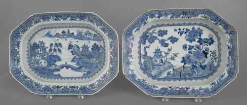 Appraisal: Two Chinese export porcelain blue and white serving dishes th