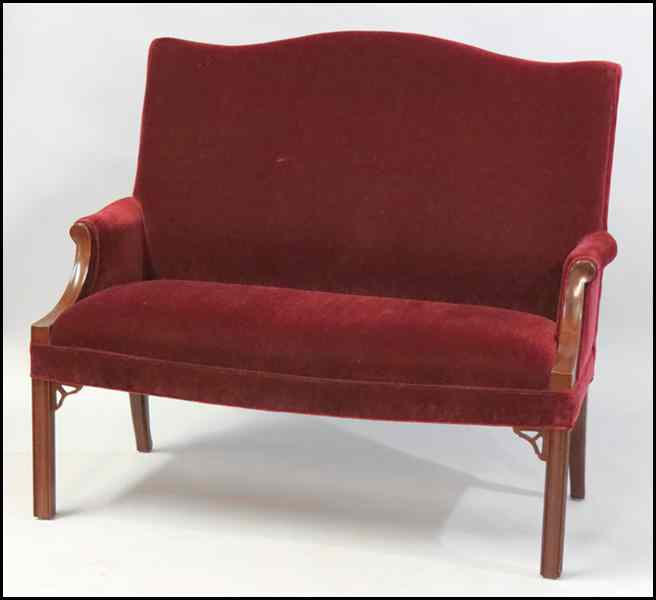 Appraisal: VELVET UPHOLSTERED SETTEE H '' W '' D '' Condition