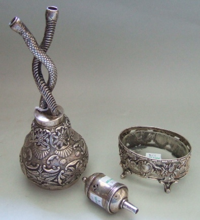 Appraisal: Foreign wares comprising a mate holder with foliate and scalloped