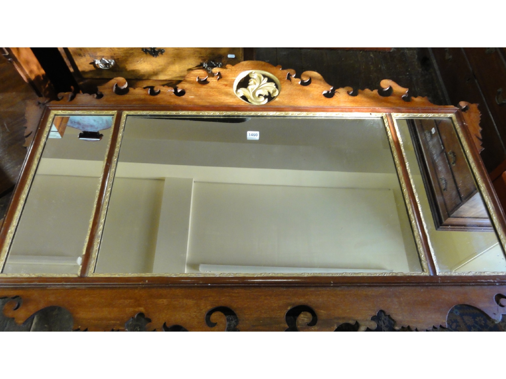 Appraisal: A late th century overmantle mirror in the Georgian style