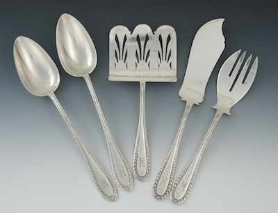 Appraisal: A Lot of Five Antique German Silver Serving Utensils by