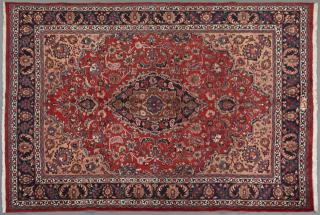 Appraisal: Semi Antique Persian Mashad Carpet ' x ' Semi Antique