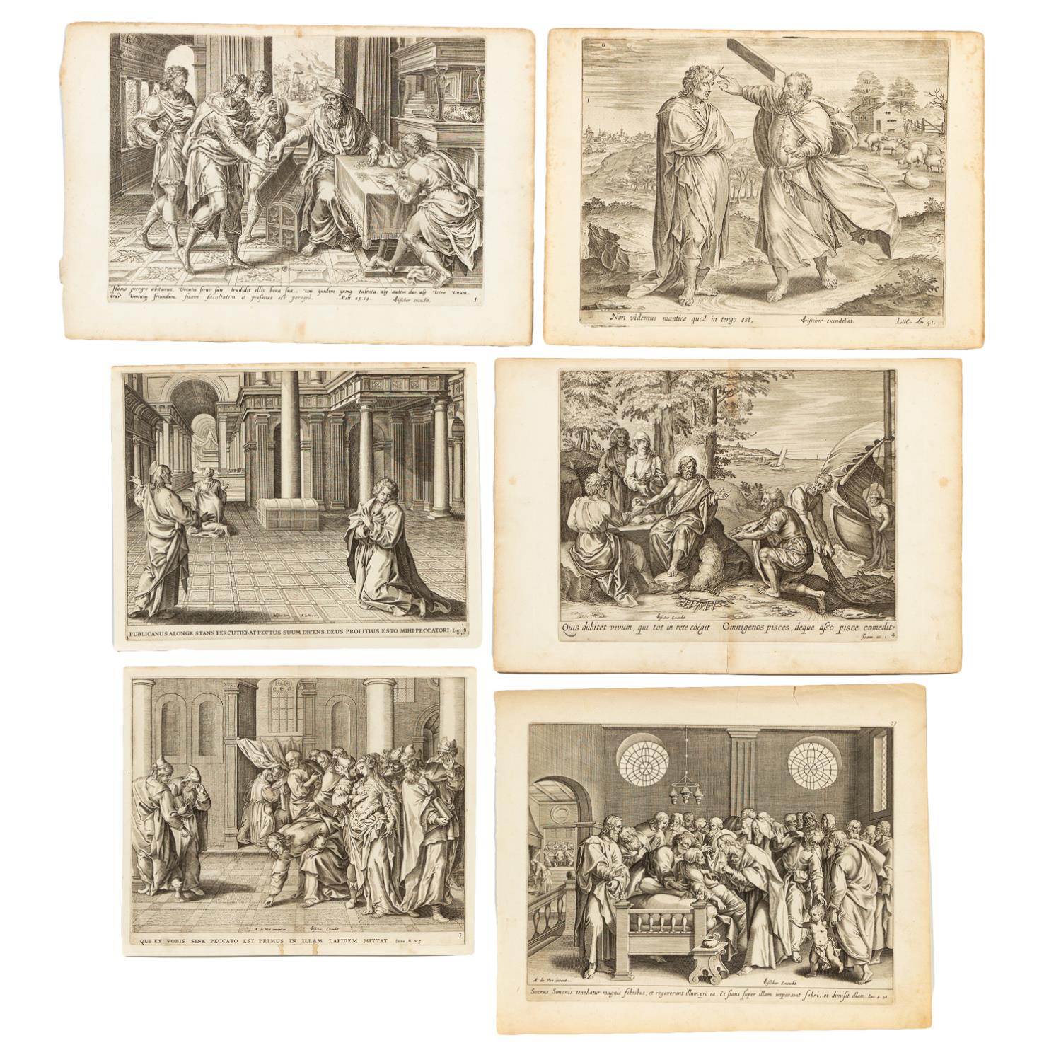 Appraisal: UNFRAMED OLD MASTER RELIGIOUS ENGRAVINGS PC Various artists selection of