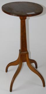 Appraisal: th - th c candle stand maple top unusual delicate