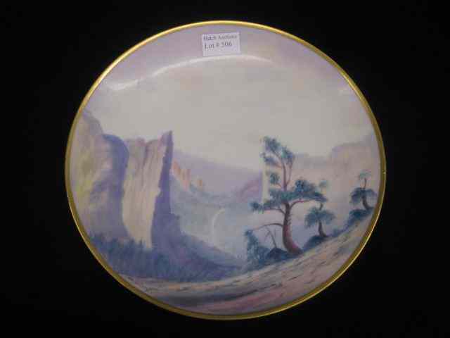 Appraisal: Pickard Handpainted China Plate vellum western landscape with canyon by