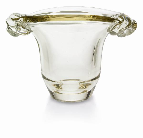 Appraisal: A Daum Nancy clear glass vase circa acid cut DAUM