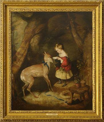 Appraisal: ATTRIBUTED TO DAVID MARTIN LITTLE GIRL AND PET DEER Oil