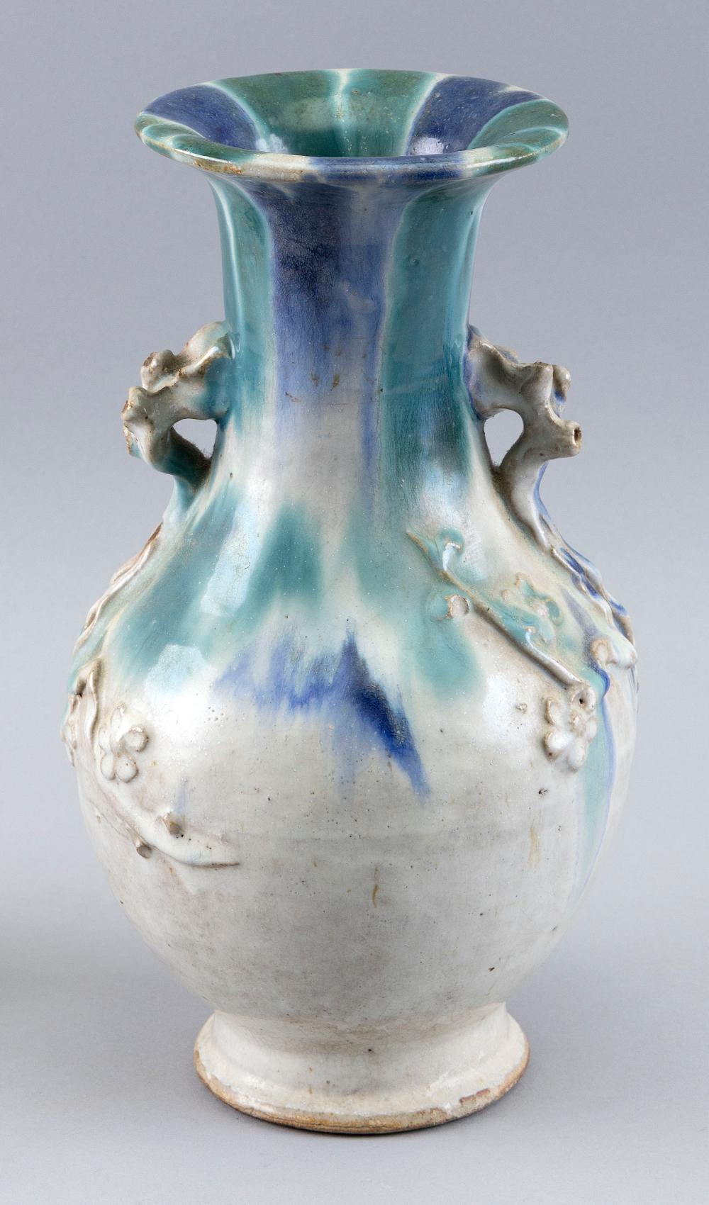 Appraisal: CHINESE BLUE AND GREEN GLAZE KUANG TUNG WARE PORCELAIN VASE