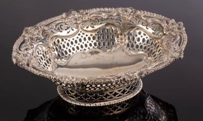 Appraisal: A Victorian oval silver fruit dish John Bodman Carrington London