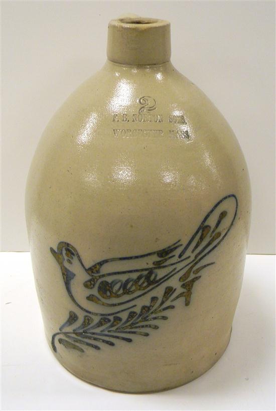 Appraisal: F B Norton Sons Worcester MA two gallon salt glazed