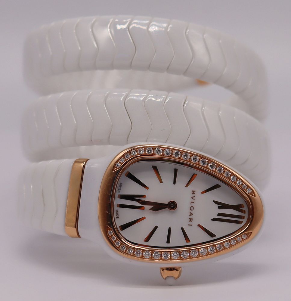 Appraisal: JEWELRY Bvlgari Serpenti Spiga kt Rose Gold Diamond and White