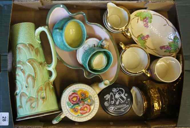 Appraisal: Tray comprising Wade Heath Teapot Carltonware Bowl Sylvac Pieces Sadler