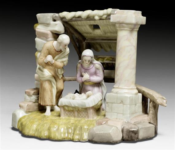 Appraisal: NATIVITY GROUP ZURICH MODEL CIRCA - Soft paste Form Underglaze