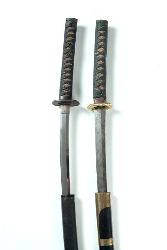 Appraisal: TWO KATANAS Japan nd half th century Both have sharkskin