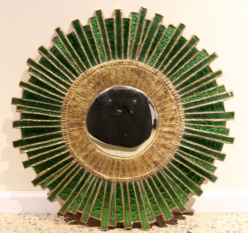 Appraisal: GREEN MIRROR IN THE MANNER OF LINE VAUTRIN A green