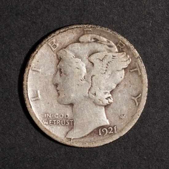 Appraisal: Two United States Mercury type silver dimes F- and -D