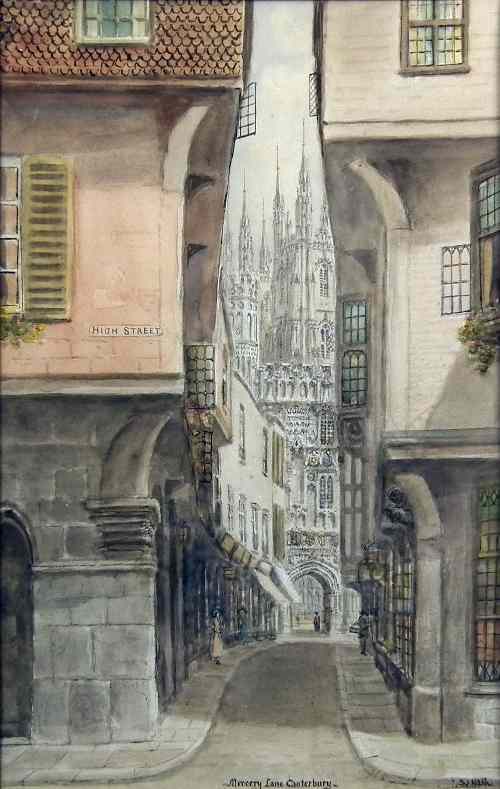 Appraisal: S J Toby Nash - - Watercolour - ''Mercery Lane