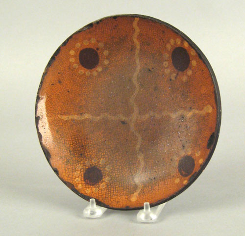 Appraisal: Pennsylvania redware pie plate th c attributed to Willoughby Smith