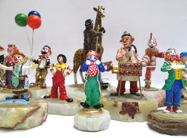 Appraisal: COLLECTION OF TWELVE RON LEE METAL CLOWN SCULPTURES hand painted