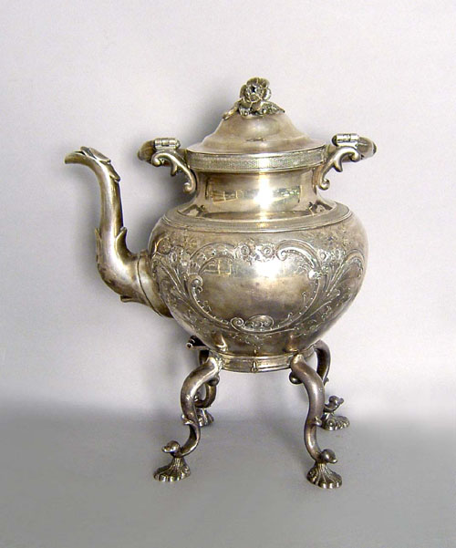 Appraisal: New York silver kettle on stand by Ball Black Co