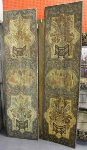 Appraisal: Possibly Persian Decorated Wood Panels Antique and nicely decorated Two