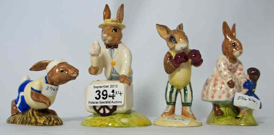 Appraisal: Royal Doulton Bunnykins figures Ice Cream DB Jogging DB Knockout