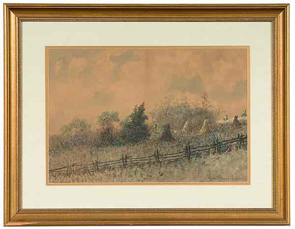 Appraisal: Robert Burns Wilson Kentucky - Kentucky Farm Scene Watercolor and