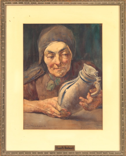 Appraisal: Ellsworth Woodward American New Orleans - Woman with Jug watercolor