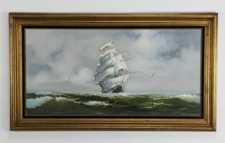 Appraisal: C Million signed O c of schooner at sea w