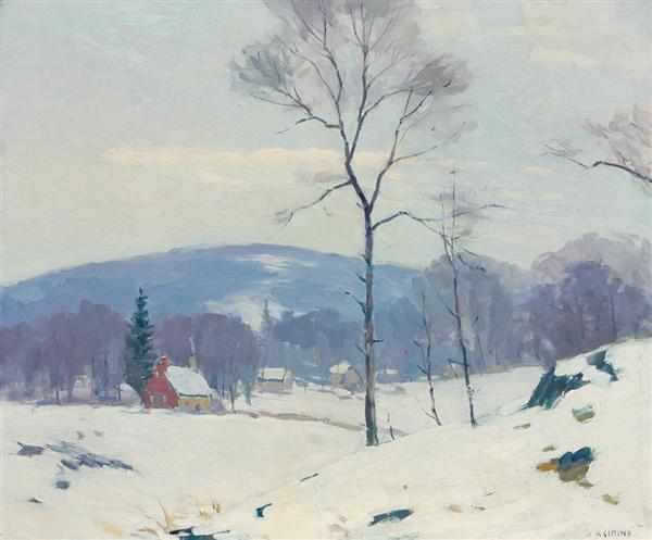 Appraisal: ANTONIO CIRINO American - Farm Scene in Winter oil on