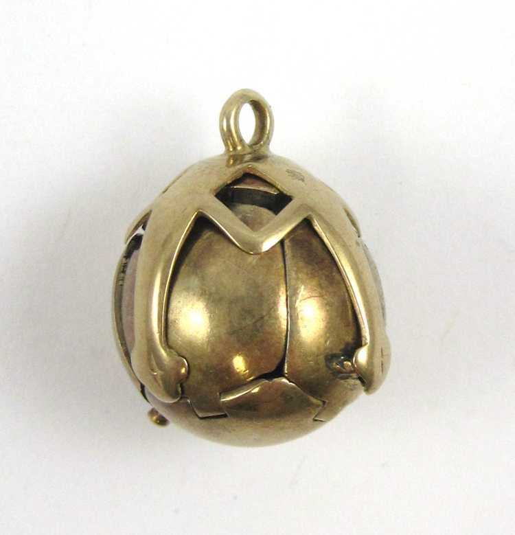 Appraisal: TEN KARAT GOLD MASONIC BALL PENDANT FOB aka a golden