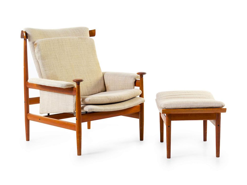 Appraisal: Finn Juhl Danish - Bwana Lounge Chair and OttomanFrance Daverkosen