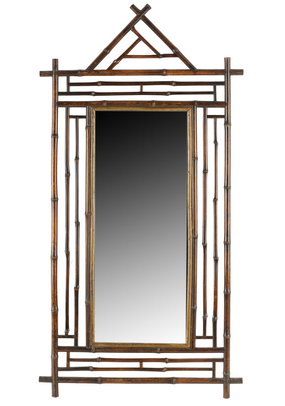 Appraisal: BAMBOO WALL MIRRORwith flat mirror plate Provenance The Estate of