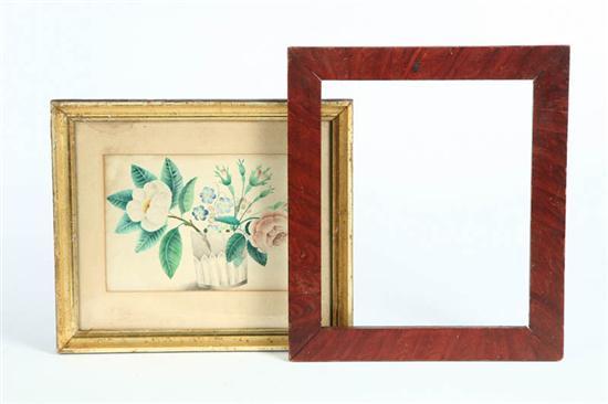 Appraisal: THEOREM AND DECORATED FRAME American th century Includes a theorem