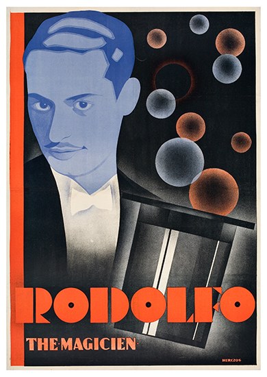 Appraisal: RODOLFO Rodolfo The Magicien Nice art deco style color lithographed