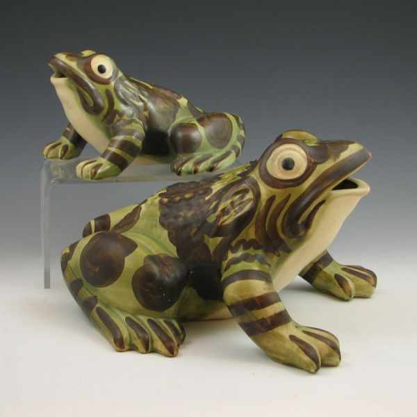 Appraisal: Two Brush frog ornaments Excellent condition '' and '' long