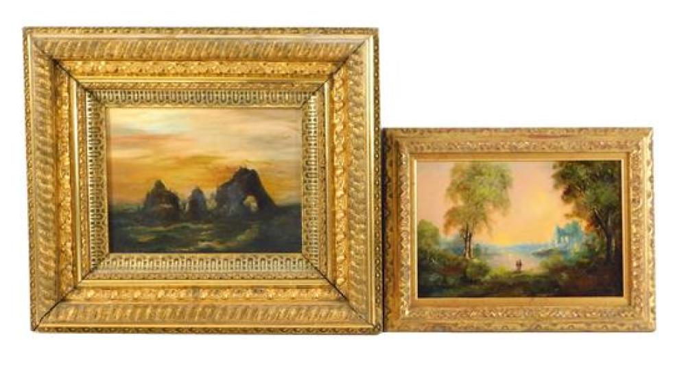 Appraisal: Two th C oils including oil on canvas depicts seascape