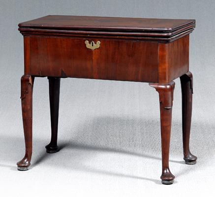 Appraisal: George II triple-top games table rare quot Jack-in-the-box quot table