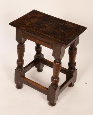 Appraisal: A th Century oak joint stool on turned legs the