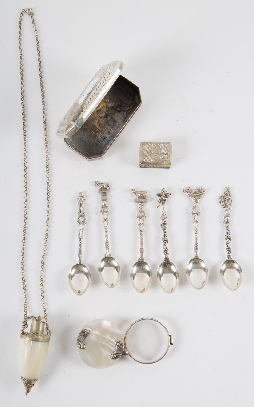 Appraisal: Assorted items including souvenir spoons boxes and perfumes